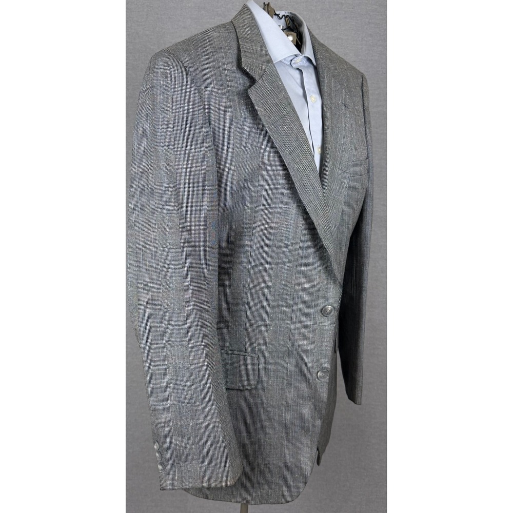 Vintage Burberrys Prorsum Grey Plaid Blazer Sport Coat 42L Mens Two Button
